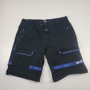 Vintage Y2K Marithe Francois Girbaud Strap Jorts Distressed Shorts Black‎ 40